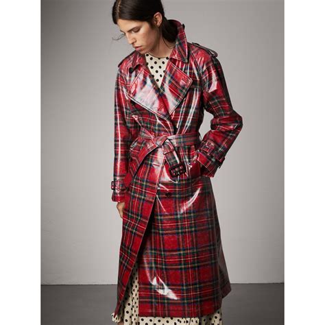 burberry laminated tartan wool trench coat|Burberry chelsea heritage trench coat.